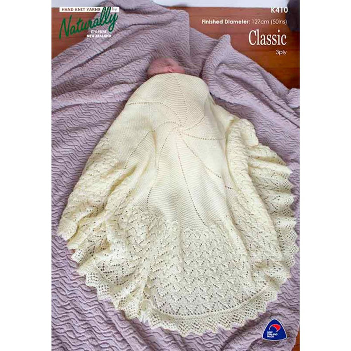 Circular Baby Shawl Knitting Pattern (K410)-Pattern-Wild and Woolly Yarns