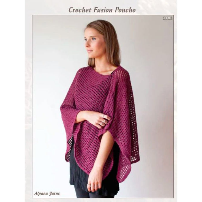 Crochet Fusion Poncho Crochet Pattern (2408)-Pattern-Wild and Woolly Yarns