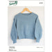 Cropped Sweater Knitting Pattern N1747 in Wara DK/8ply, textured stitch, ribbed crew neck.