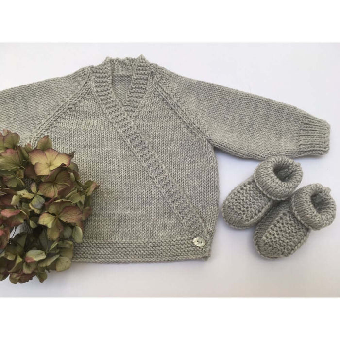 Cross-over Cardigan, Hat & Booties Knitting Pattern (K616)-Pattern-Wild and Woolly Yarns