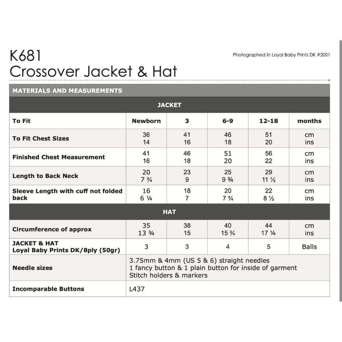 Crossover Jacket & Hat Knitting Pattern (K681)-Pattern-Wild and Woolly Yarns