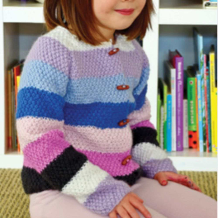 Double Moss Stitch Kids Cardigan Knitting Pattern (CRU1912)-Pattern-Wild and Woolly Yarns
