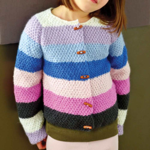 Double Moss Stitch Kids Cardigan Knitting Pattern (CRU1912)-Pattern-Wild and Woolly Yarns