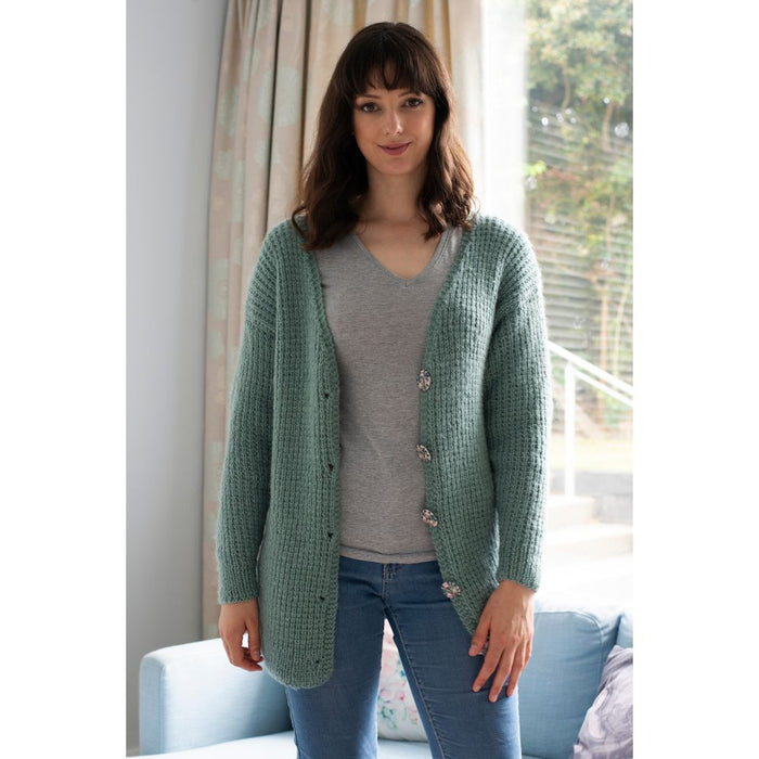 Drop-Shoulder Cardigan Knitting Pattern (N1542)-Pattern-Wild and Woolly Yarns