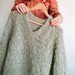 V Neck Jumper Knitting Pattern in Basket Weave Stitch with 12Ply Mohair.