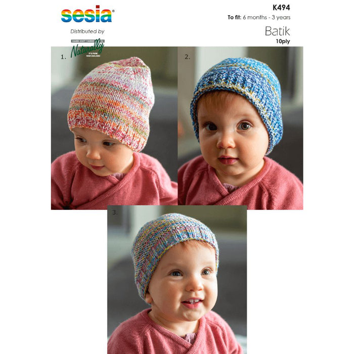 Easy Hats Knitting Pattern (K494)-Pattern-Wild and Woolly Yarns