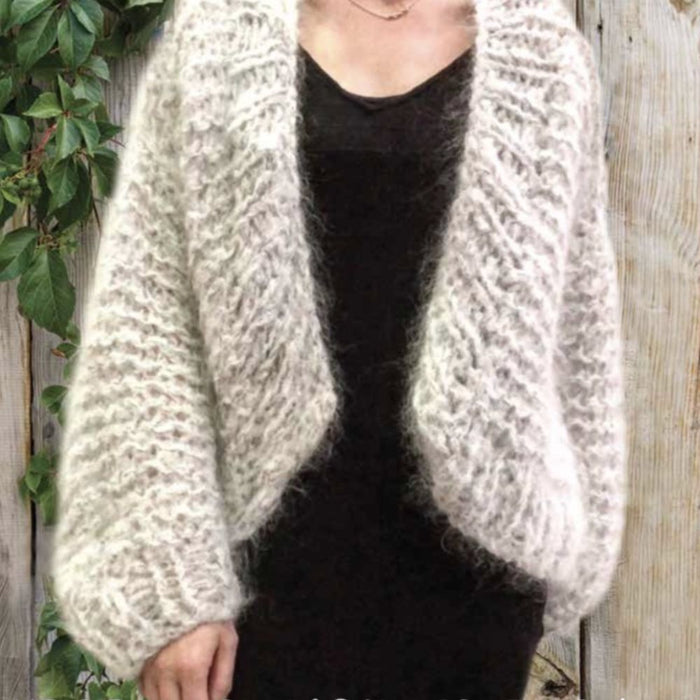 Easy Mohair Jacket Knitting Pattern (105)-Pattern-Wild and Woolly Yarns
