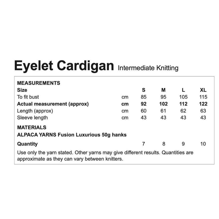 Eyelet Cardigan Knitting Pattern (AP2007)-Pattern-Wild and Woolly Yarns