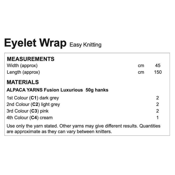 Eyelet Wrap Knitting Pattern (AP2009)-Pattern-Wild and Woolly Yarns