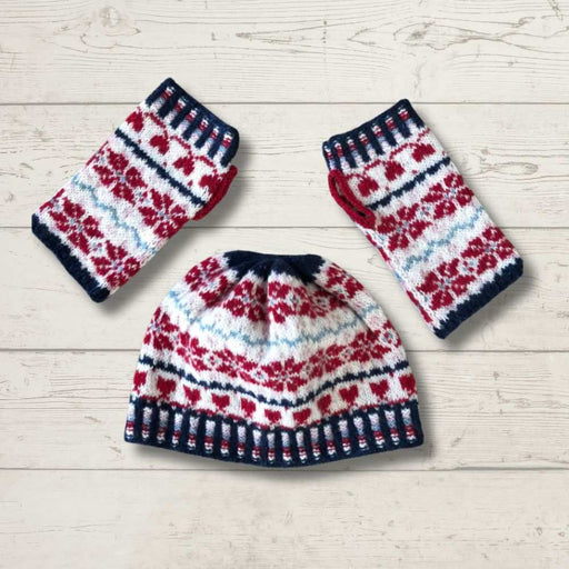 Fair Isle Fingerless Gloves & Beanie Knitting Pattern (N1715)-Pattern-Wild and Woolly Yarns