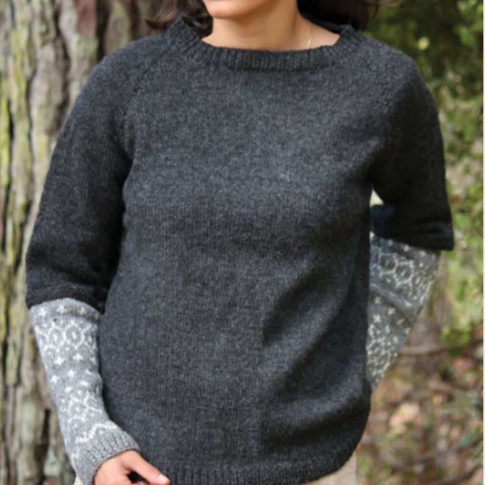 Fair Isle or Printed Sleeve Sweater Knitting Pattern (CRU2013)-Pattern-Wild and Woolly Yarns