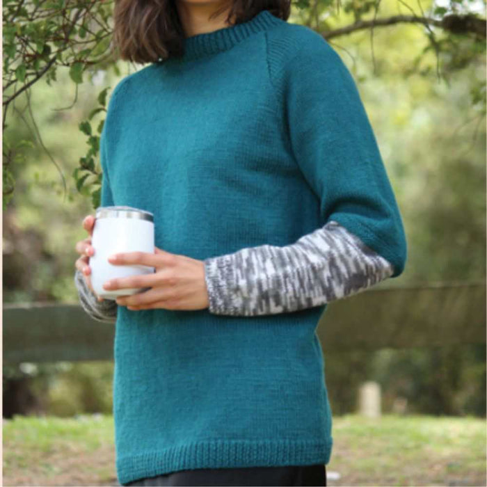 Fair Isle or Printed Sleeve Sweater Knitting Pattern (CRU2013)-Pattern-Wild and Woolly Yarns