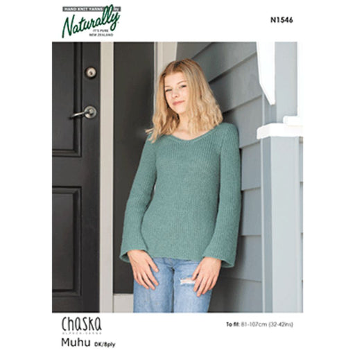 Fitting Side Slit Sweater Knitting Pattern (N1546)-Pattern-Wild and Woolly Yarns