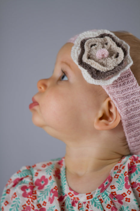 Flower & Bow Headbands Knitting Pattern - 8Ply (BC37)-Pattern-Wild and Woolly Yarns