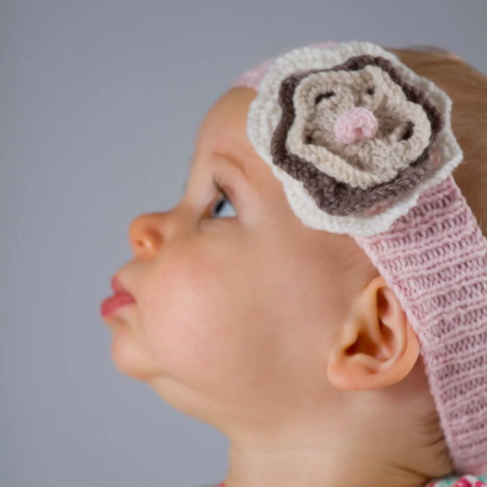 Flower & Bow Headbands Knitting Pattern - 8Ply (BC37)-Pattern-Wild and Woolly Yarns