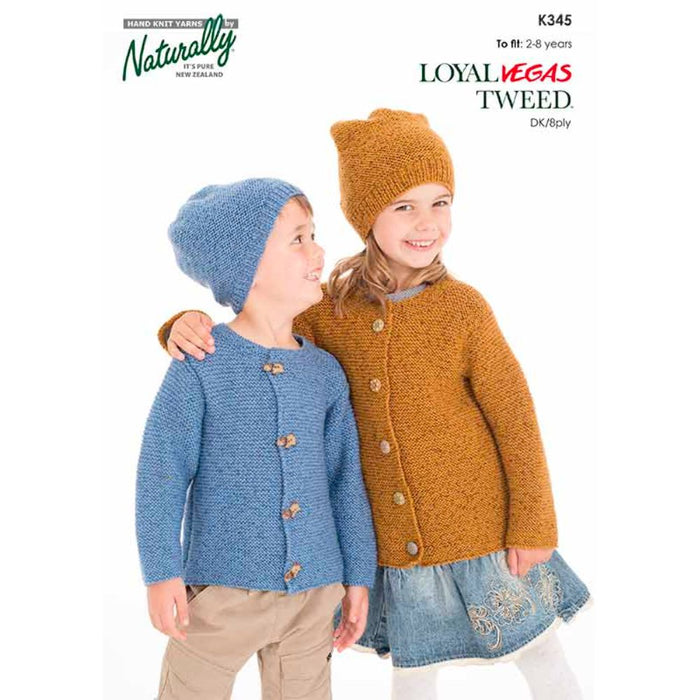 Garter Stitch Jacket & Hat (K345)-Pattern-Wild and Woolly Yarns