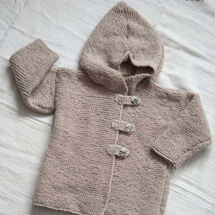 Garter Stitch Jacket with Hood Knitting Pattern (K512)-Pattern-Wild and Woolly Yarns
