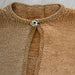 Girls' cardigan knitting pattern with garter stitch borders and button closure.
