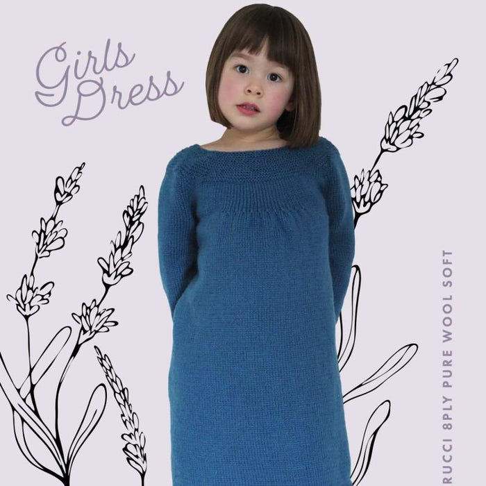 Girls Dress Knitting Pattern (CRU2006)-Pattern-Wild and Woolly Yarns