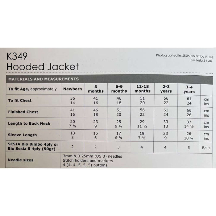Hooded Jacket Knitting Pattern (K349)-Pattern-Wild and Woolly Yarns