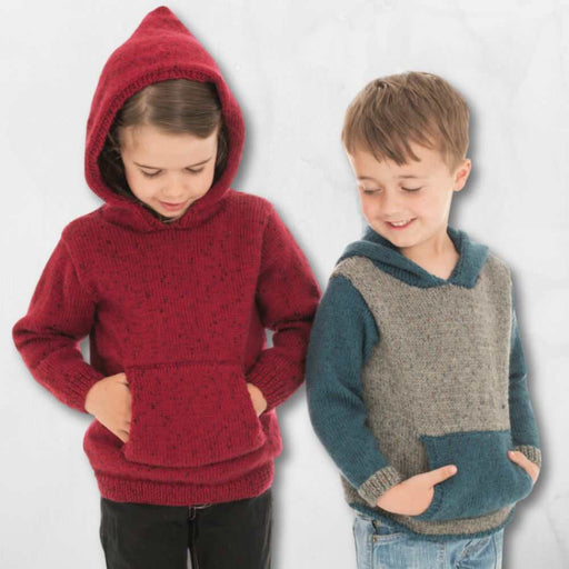 Hooded Sweater with Pocket Knitting Pattern (K343)-Pattern-Wild and Woolly Yarns