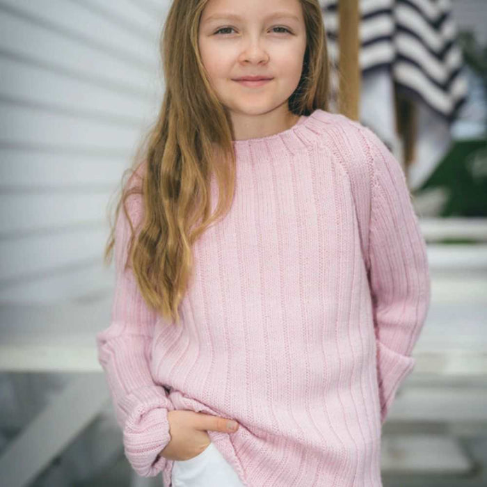 Kids Raglan Ribbed Sweater Knittiung Pattern (CRU2118)-Pattern-Wild and Woolly Yarns