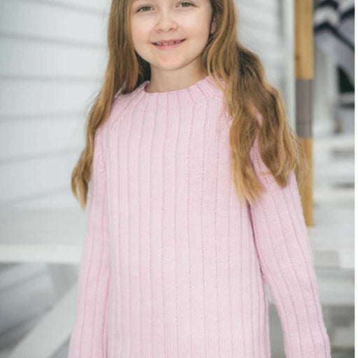 Kids Raglan Ribbed Sweater Knittiung Pattern (CRU2118)-Pattern-Wild and Woolly Yarns
