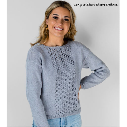 Lace Insert Top or Sweater Knitting Pattern (2210)-Pattern-Wild and Woolly Yarns