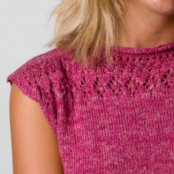 Lace Yoke Top Knitting Pattern (AP2017)-Pattern-Wild and Woolly Yarns