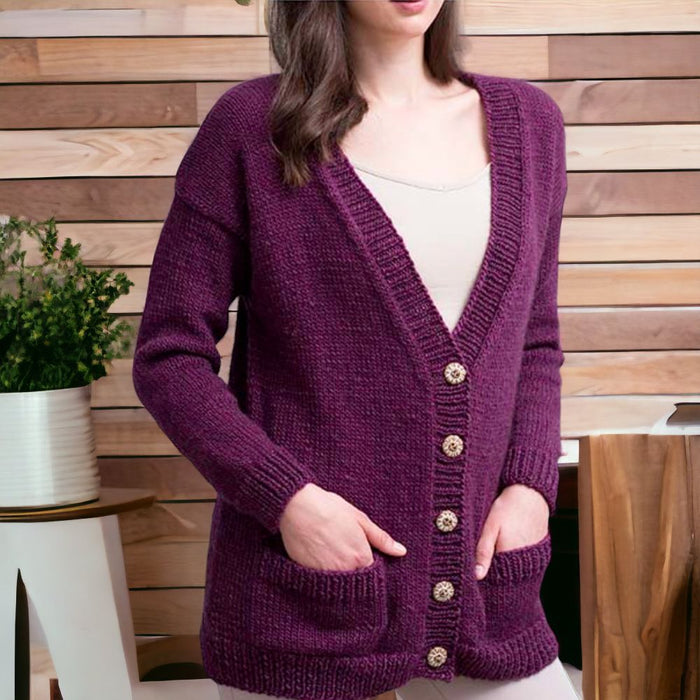 Ladies Cardigan Knitting Pattern (N1474)-Pattern-Wild and Woolly Yarns