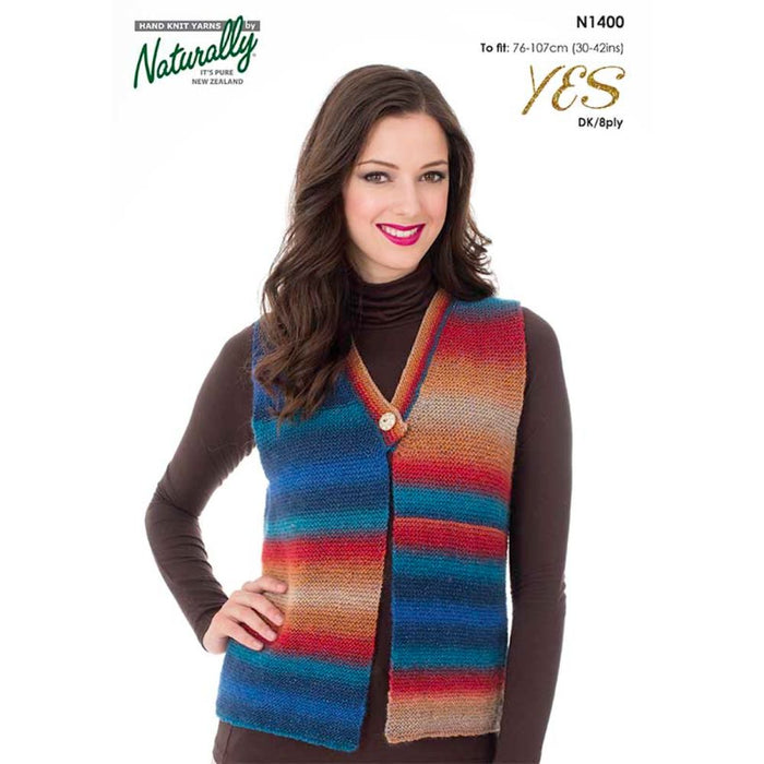 Ladies Garter Stitch Vest Knitting Pattern (N1400)-Pattern-Wild and Woolly Yarns
