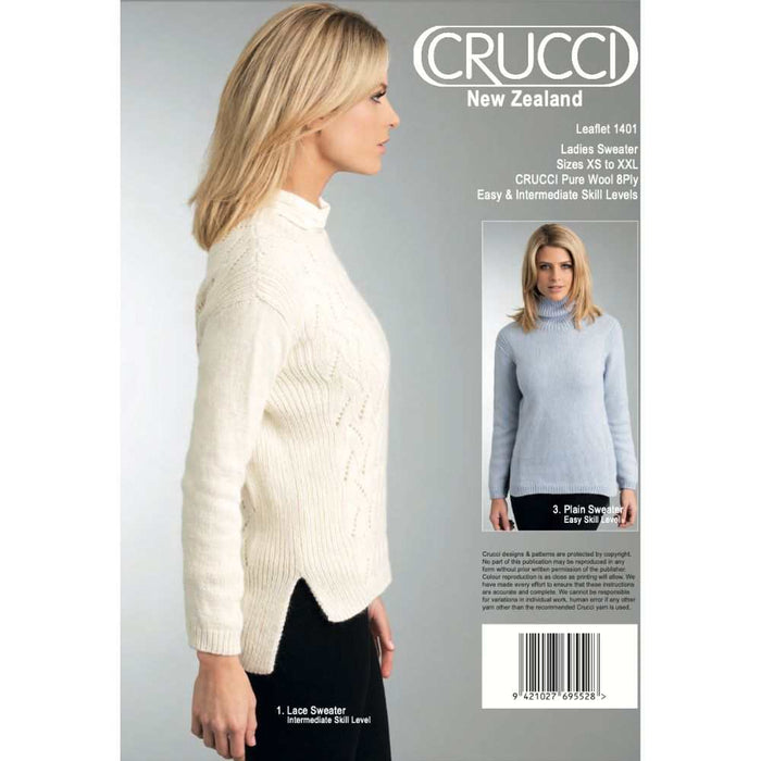 Ladies Sweater Knitting Pattern (CRU1401)-Pattern-Wild and Woolly Yarns