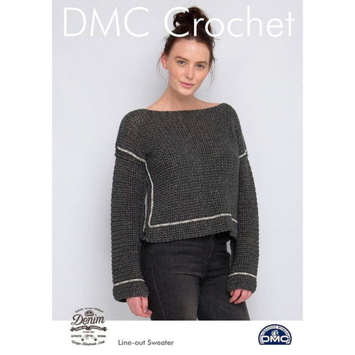Line-Out Sweater Crochet Pattern (DMF15456L)-Pattern-Wild and Woolly Yarns