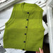 Maggie Vest knitting pattern by PetiteKnit, top-down design with ribbed edges and button plackets.