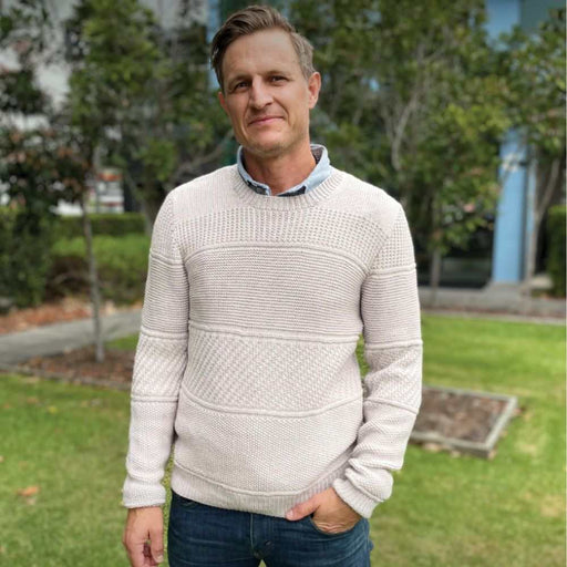Men’s Multi-Stitch Crew Neck Knitting Pattern (CRU2209)-Pattern-Wild and Woolly Yarns