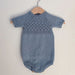 Milla's Summer Suit Knitting Pattern by PetiteKnit, 1950s style, smocking stitch yoke, bottom-up design, snug fit.