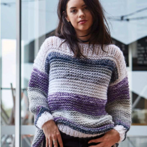 Oversized Striped Sweater Knitting Pattern (CRU1844)-Pattern-Wild and Woolly Yarns