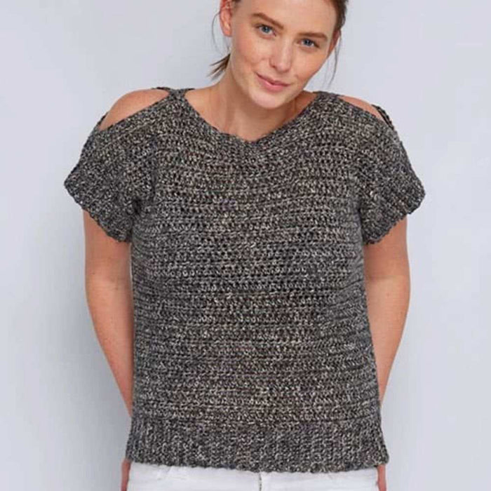 Peakaboo Pullover Crochet Pattern (DMF15455L)-Pattern-Wild and Woolly Yarns