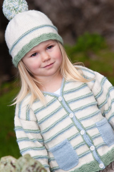 Peppermint Cream Cardigan & Hat Knitting Pattern - 8 Ply (LF02)-Pattern-Wild and Woolly Yarns
