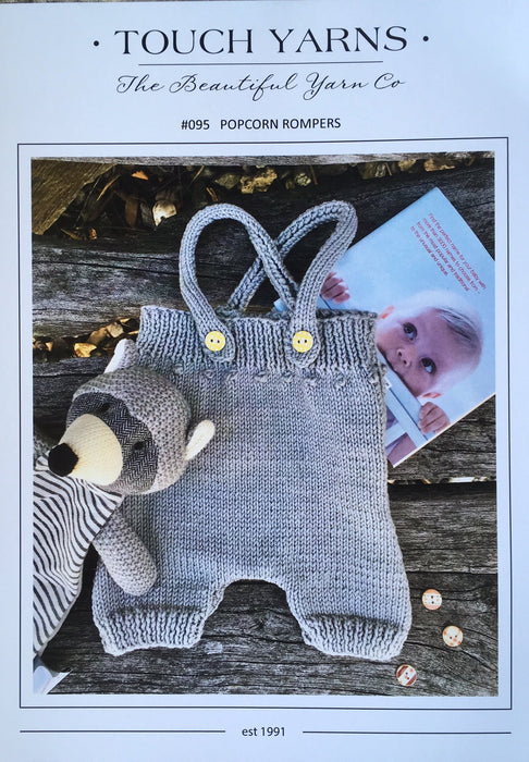 Popcorn Rompers Knitting Pattern #095-Pattern-Wild and Woolly Yarns