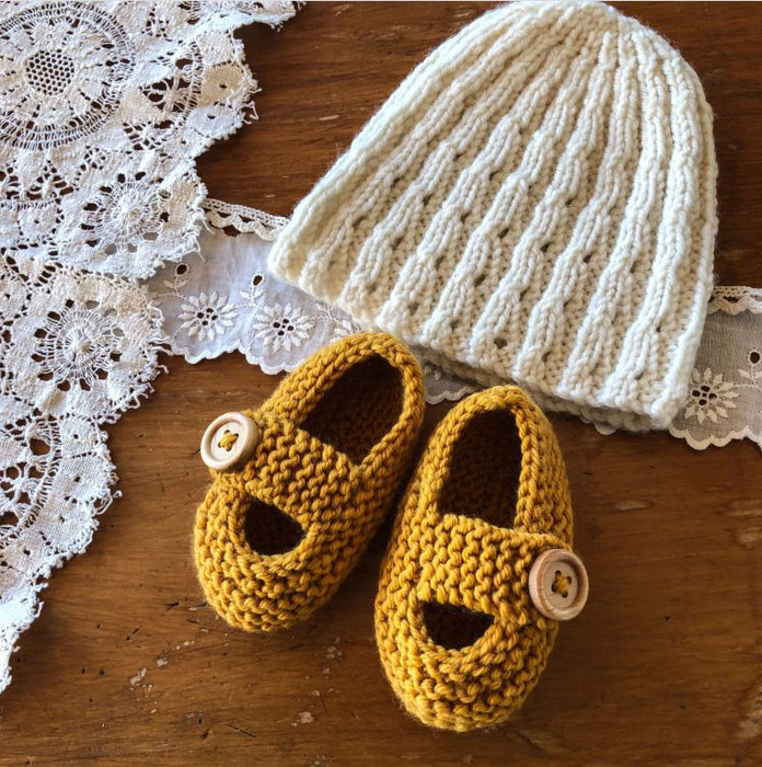 Princess Nova Beanie & Shoes Knitting Pattern - 8Ply (BC77)-Pattern-Wild and Woolly Yarns