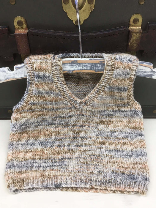 Pullover & Buttoned Vest Knitting Pattern - 4Ply or 8Ply (K324)-Pattern-Wild and Woolly Yarns