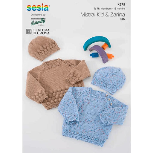 Raglan Sweater & Hat Knitting Pattern (K375)-Pattern-Wild and Woolly Yarns