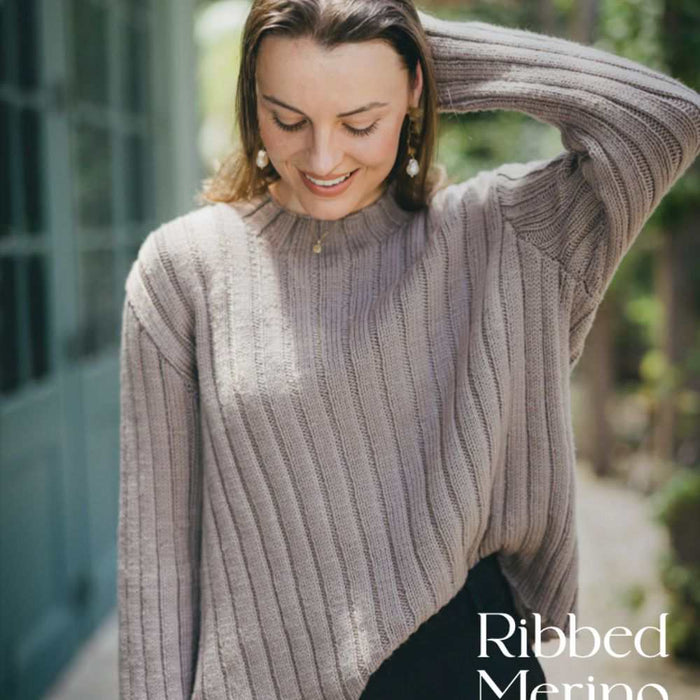 Ribbed Merino Sweater Knitting Pattern (CRU2218)-Pattern-Wild and Woolly Yarns