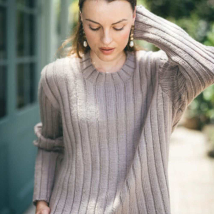 Ribbed Merino Sweater Knitting Pattern (CRU2218)-Pattern-Wild and Woolly Yarns