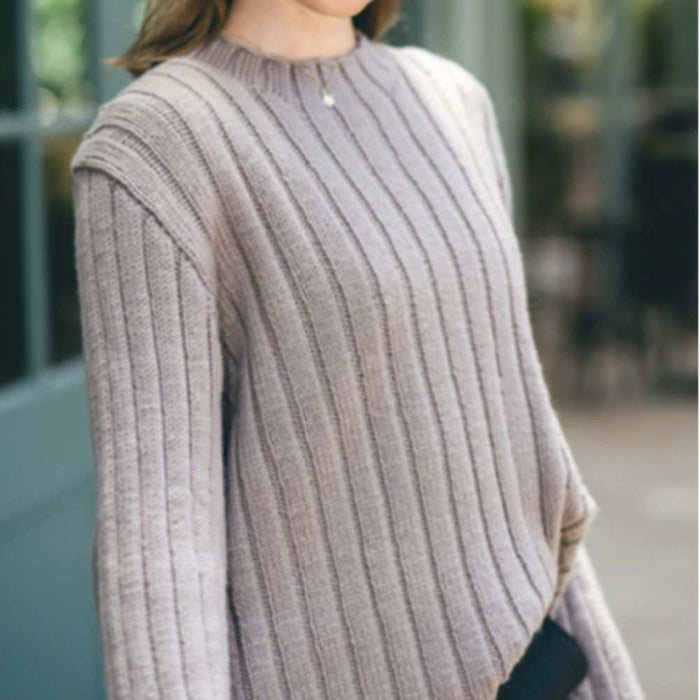 Ribbed Merino Sweater Knitting Pattern (CRU2218)-Pattern-Wild and Woolly Yarns