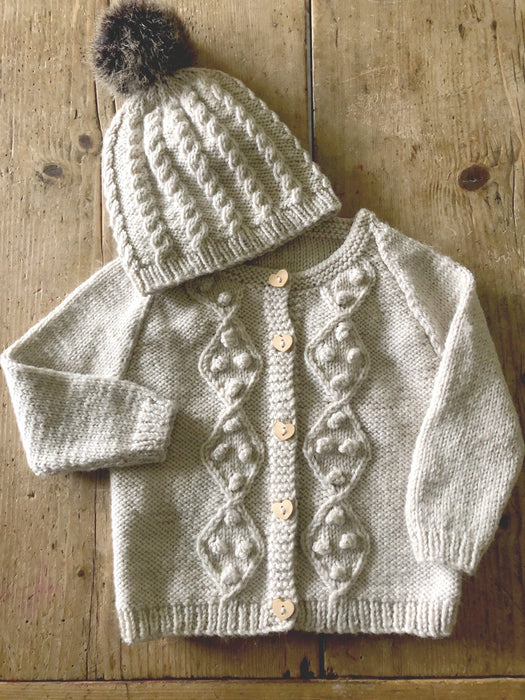 Riley Cardi & Hat Knitting Pattern - 8Ply (BC98)-Pattern-Wild and Woolly Yarns