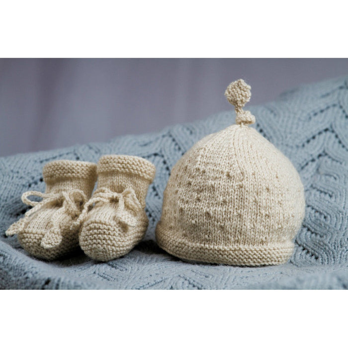 Rock a Bye Baby Hat & Booties Knitting Pattern - 4Ply (BC33)-Pattern-Wild and Woolly Yarns