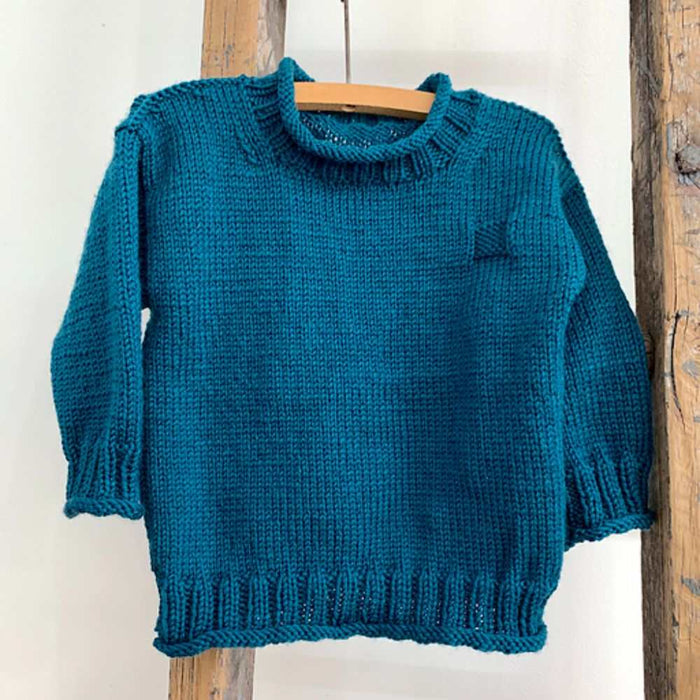 Rolled Edge Jumper Knitting Pattern - 8 Ply-Pattern-Wild and Woolly Yarns