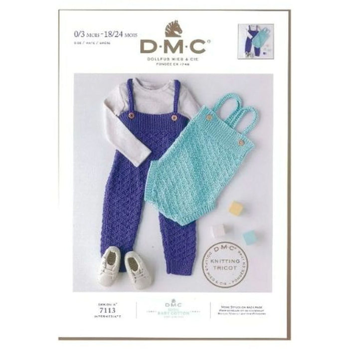 Romper & Dungaree's Knitting Pattern (7113)-Pattern-Wild and Woolly Yarns